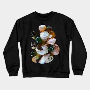 Pretty shell collage with glass gems Crewneck Sweatshirt